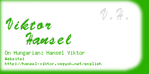 viktor hansel business card